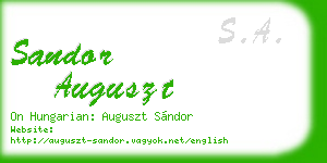 sandor auguszt business card